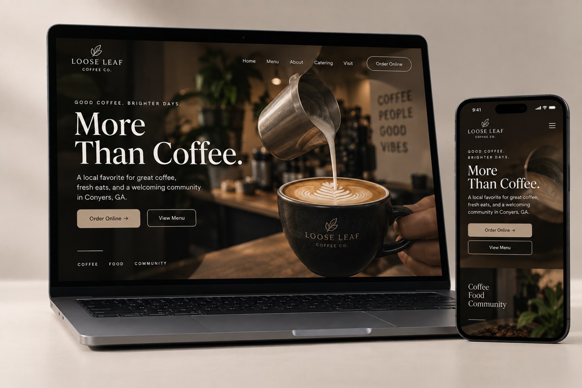 Website shown on laptop and mobile